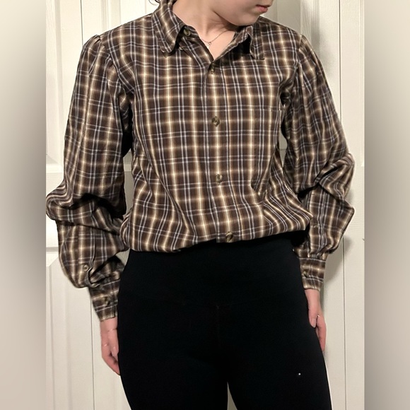 Upcycled Mens Button Up Blouse - Picture 2 of 3